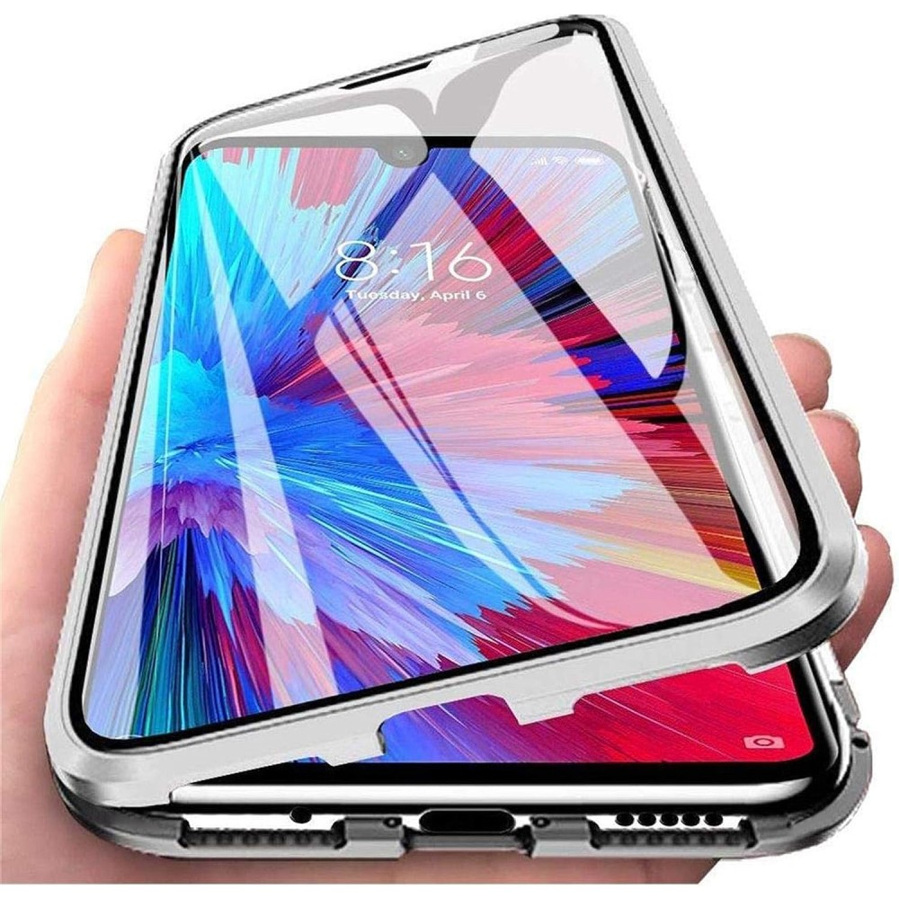 iPhone 15 Pro Max Magnetische Alu Schutzhülle mit Panzer Glas Backcover   Displayschutz (Magnet-Technologie) - Rot