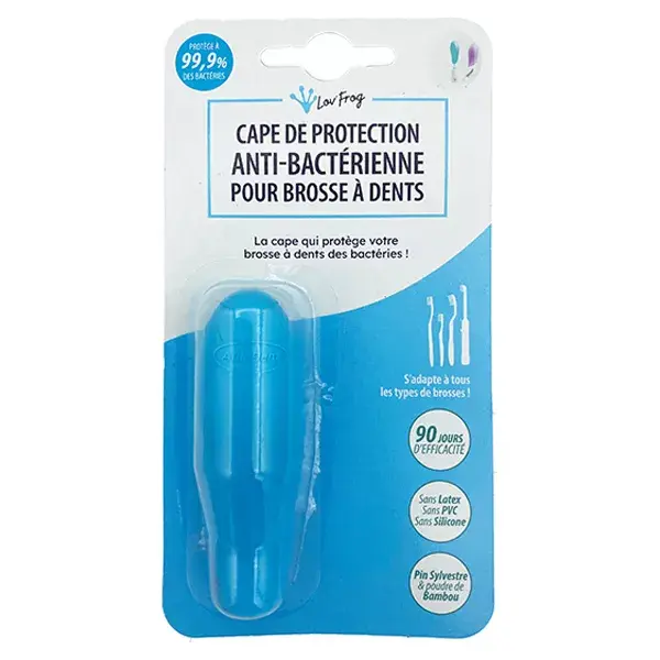 Capa protetora Lov'FROG para escova de dentes azul celeste