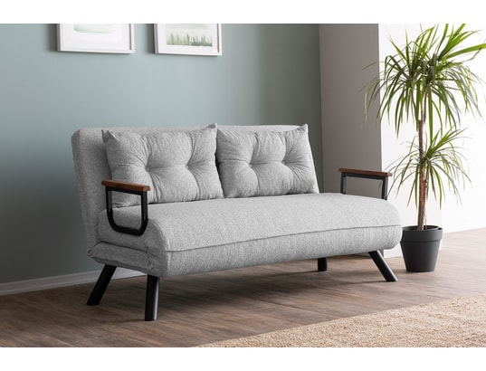 CONCEPT1 - Canapé lit Sando 2 places gris clair 175 x 133 x h78