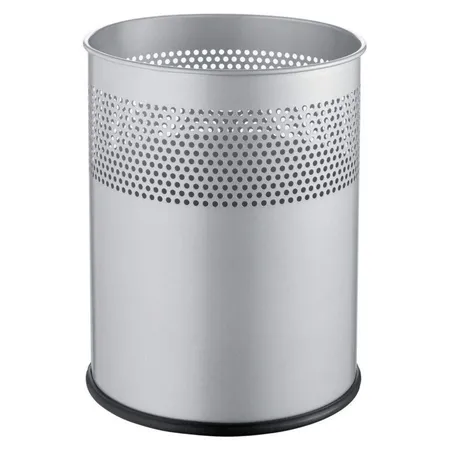 Helit Metall-Papierkorb, alu-grau, 18 Liter