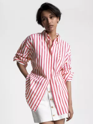 Camisa oversized listrada Tommy Icons