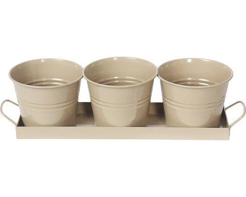 Emmerset inclusief dienblad Ø 12 cm beige