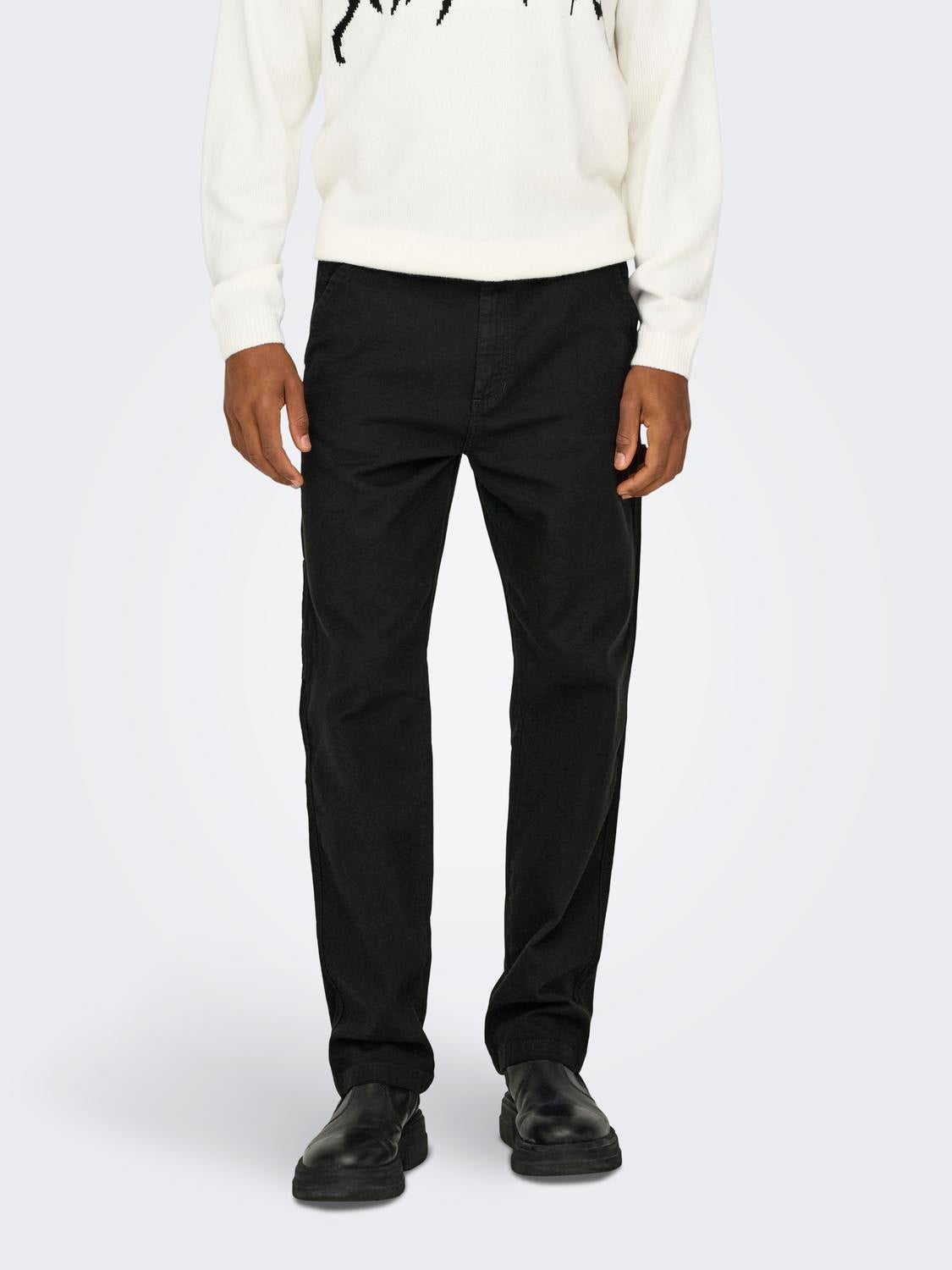 ONSEDGE Gerade geschnitten Hose Black