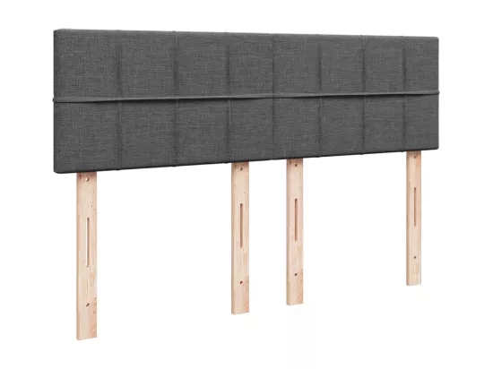 Sommier à lattes de lit avec matelas Gris foncé 140x190cm Tissu