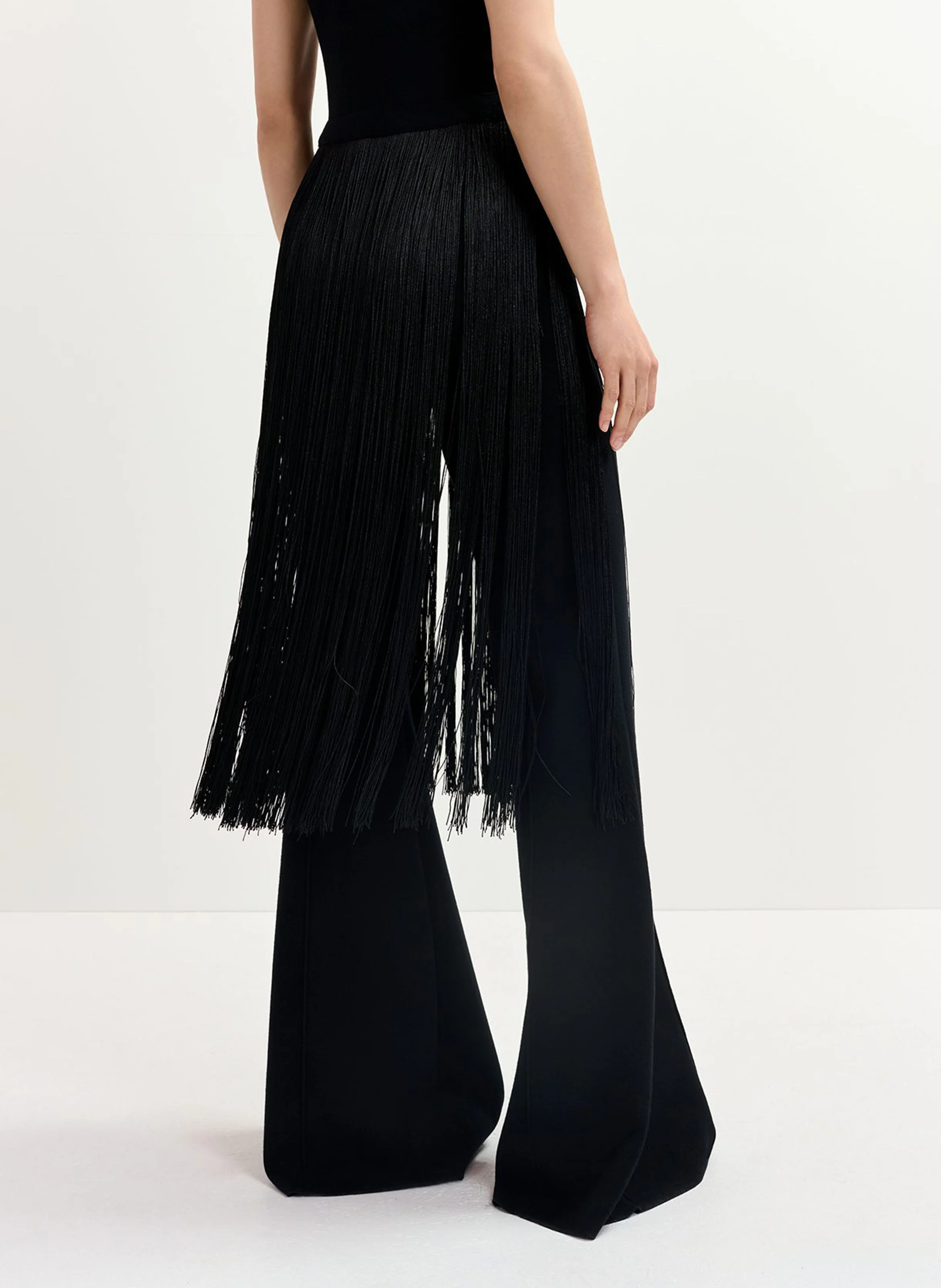 GATTITUDE - Pantalon flare en tricot | Noir