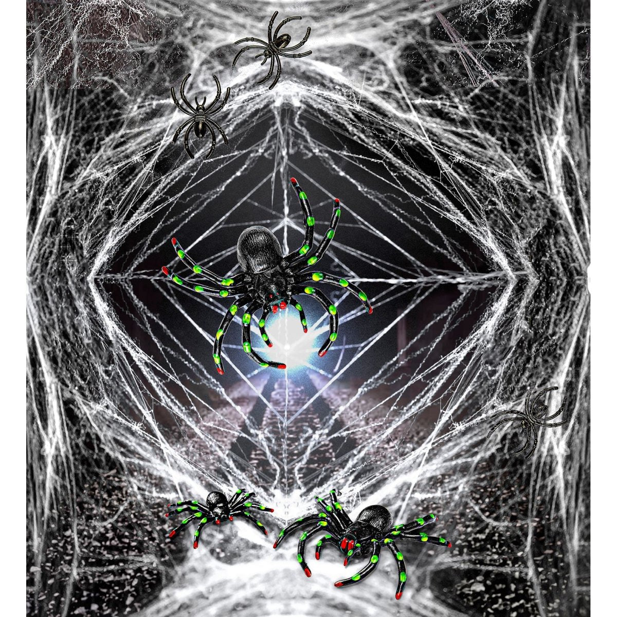 Halloween Spinnenweb Met Spinnen