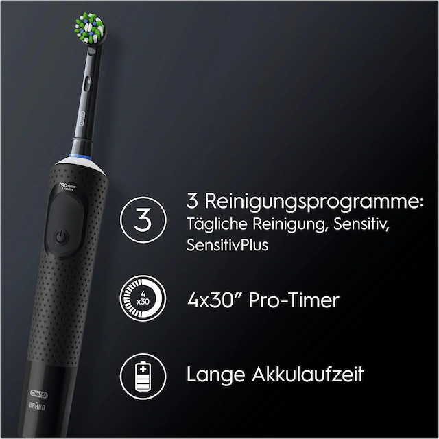 Oral-B Elektrische Zahnbürste »Vitality Pro« 2 Stk. Aufsteckbürsten 3 Putzmodi, Doppelpack