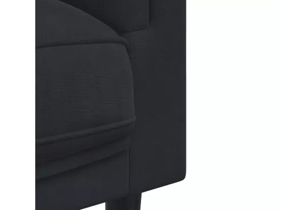 Ensemble de canapés 3 pcs avec coussins noir velours