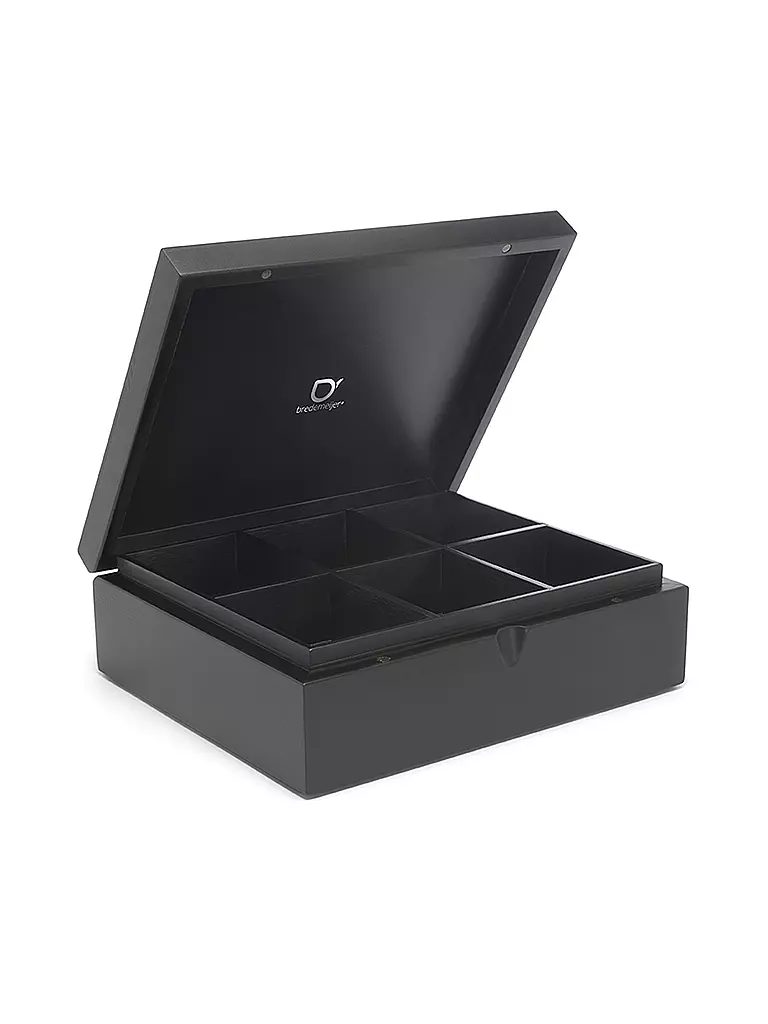 BREDEMEIJER Teebeutelbox 6 Fächer Bambus Schwarz schwarz