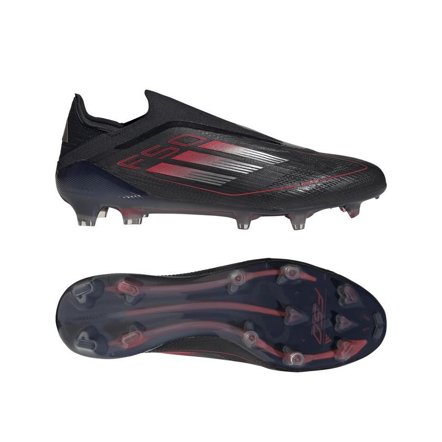 adidas F50 Elite Laceless FG Stealth Victory - Noir/Argenté/Lucid Red