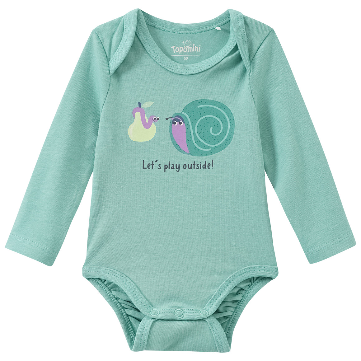 Topomini Newborn Langarmbody, Hose und Bandana helltürkis / bunt