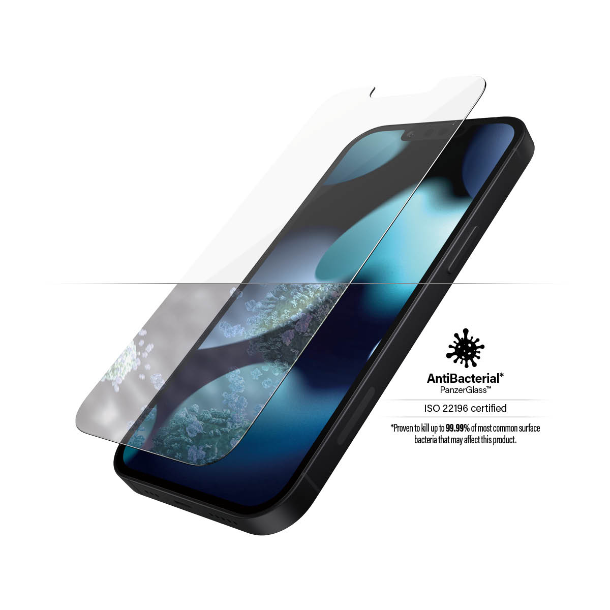 iPhone 13 Mini Antibakterielle Panzer Glas Displayschutz Case Friendly (2741)