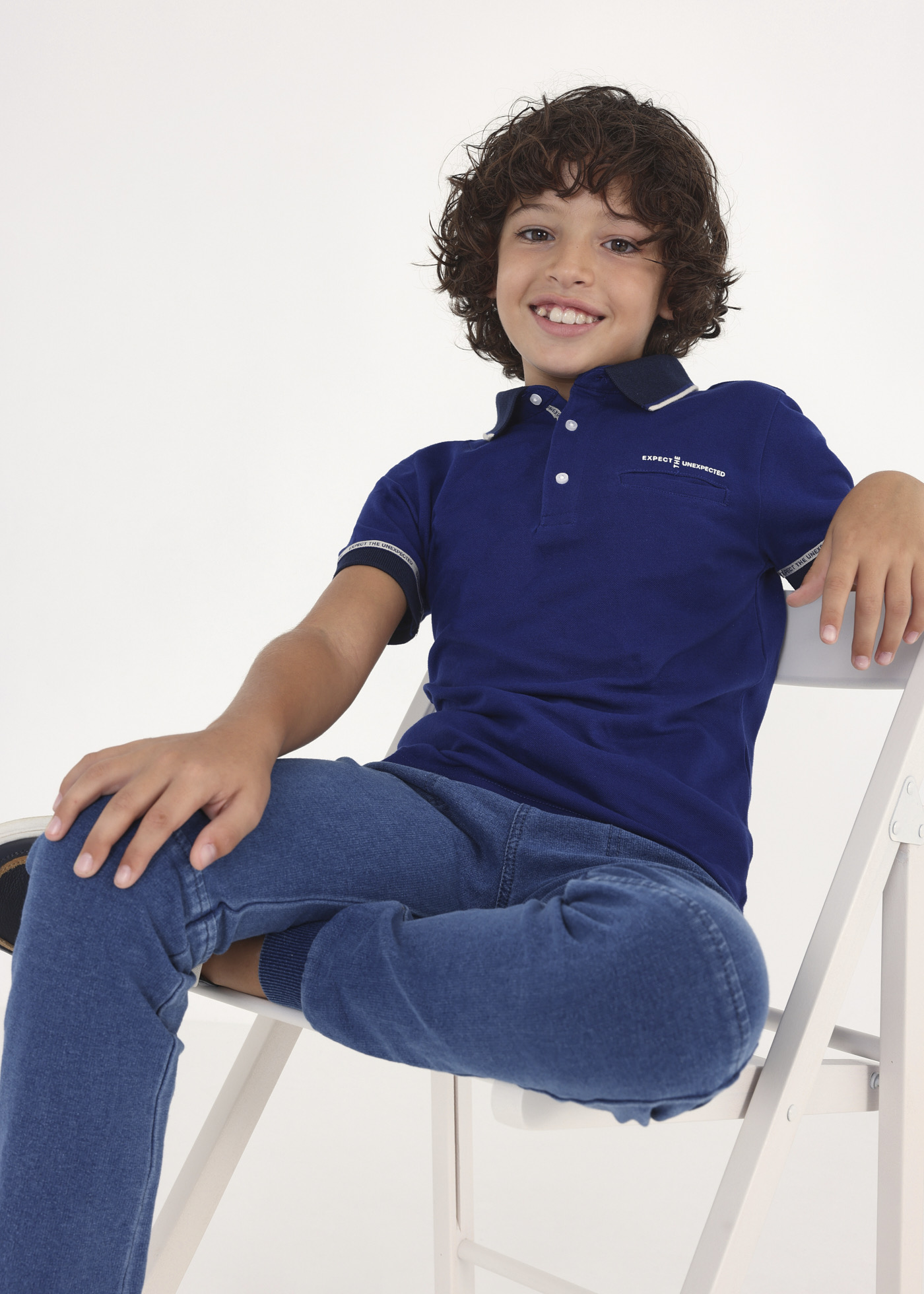 Camisa polo de algodão para menino