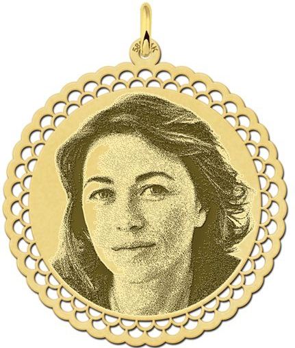 Ronde gouden fotohanger met sierlijke rand