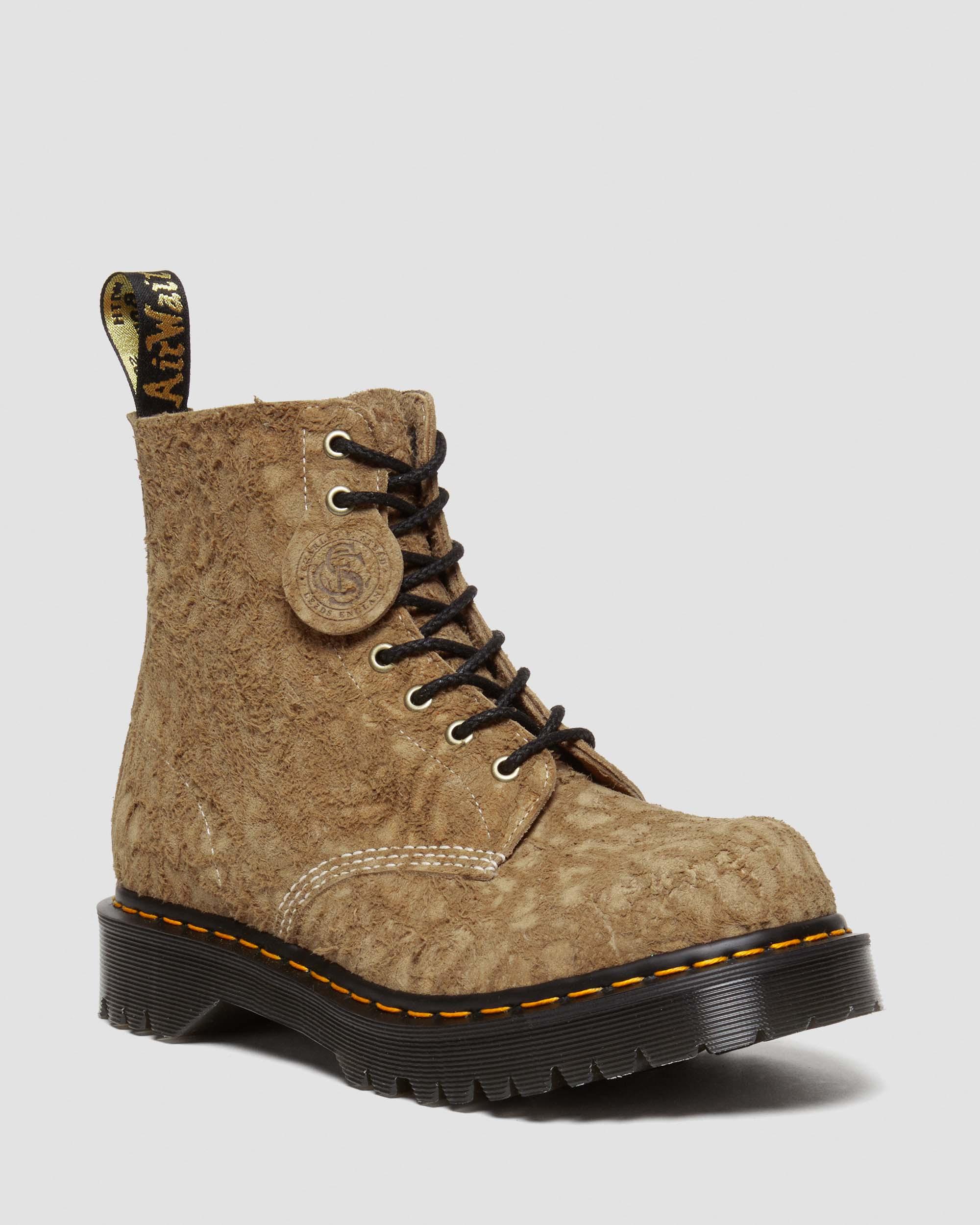 1460 Pascal Made in England Emboss Suede Lace Up Boots