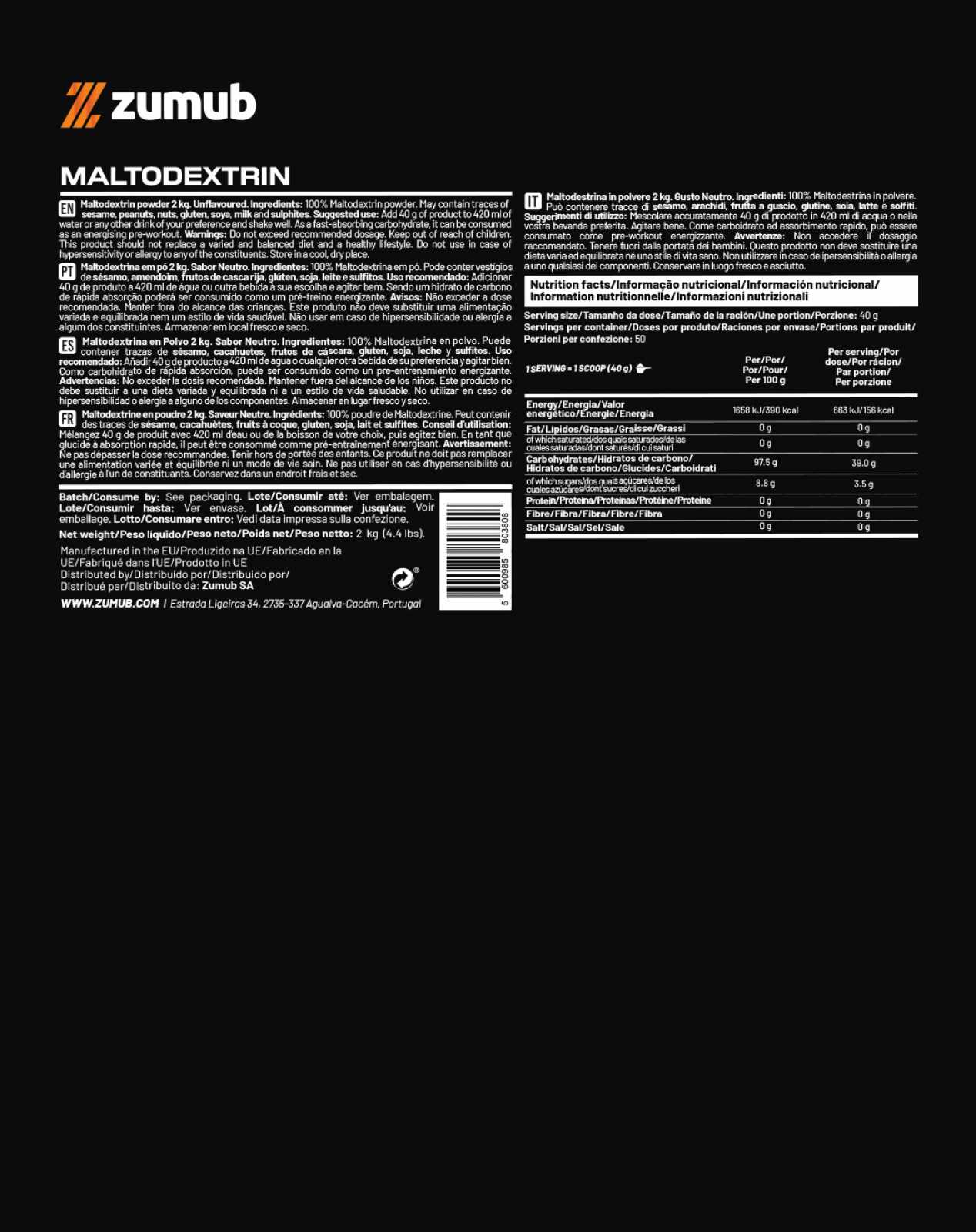 Maltodextrina Zumub 500g