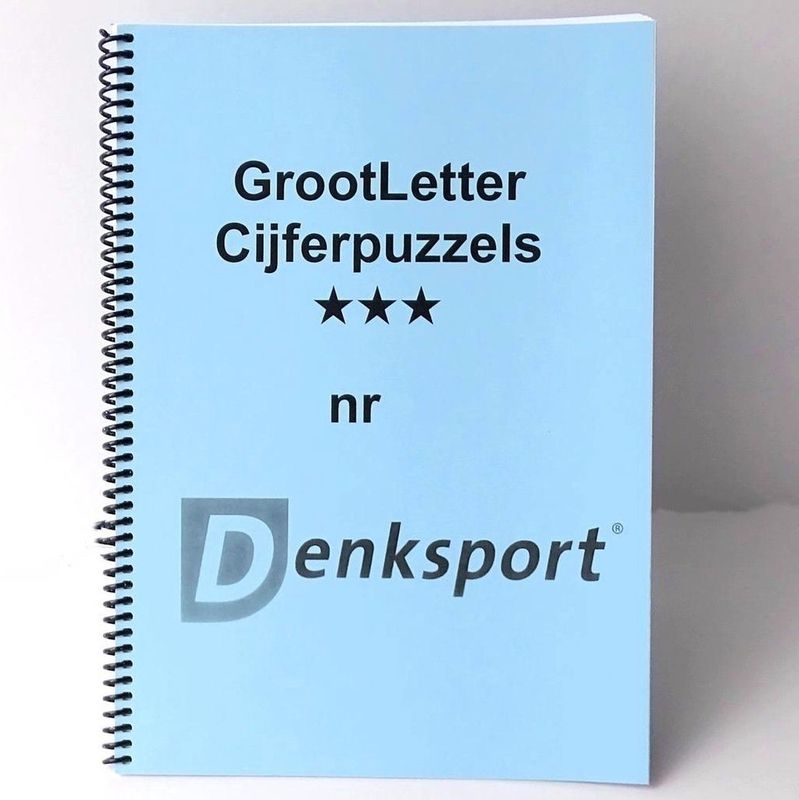 Denksport -Groot letter -Cijferpuzzels -3 sterren
