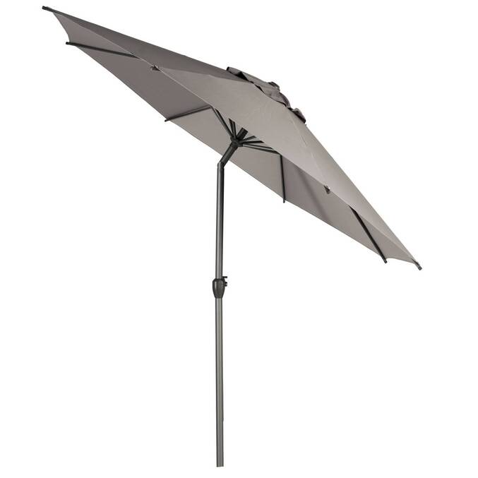 Parasol droit rond inclinable LOOMPA Taupe