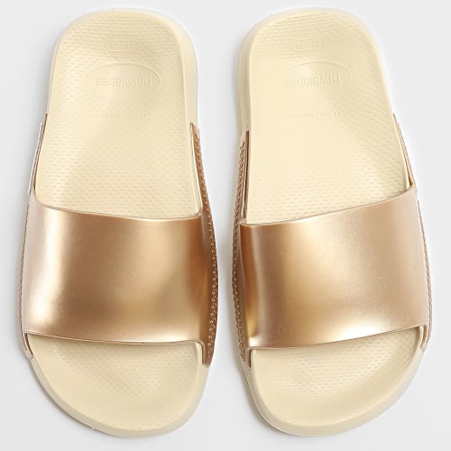 Claquettes Femme Slide Classic Metallic Beige