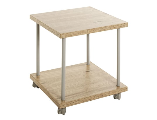 PEGANE - Table de desserte en bois coloris chêne clair et métal color...