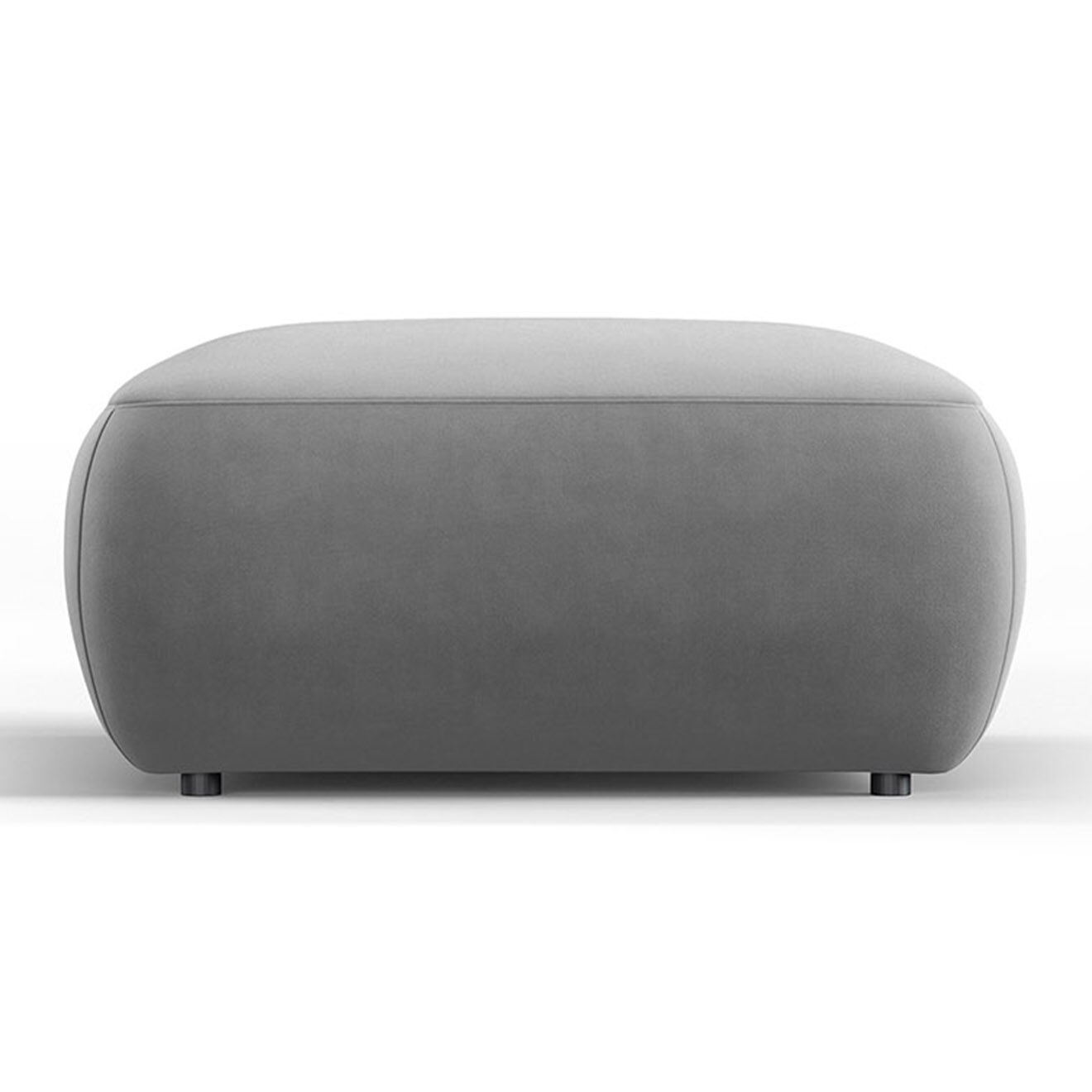 Mazzini Sofas Pouf Velours Jasmin gris - 75x75x36 cm