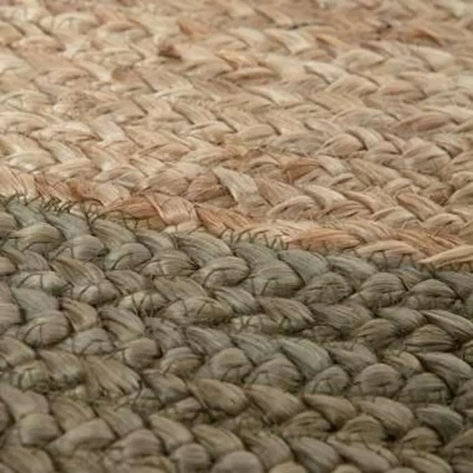 EVA Interior Vloerkleed Jute Rond - Naturel/Groen - 120 Ø