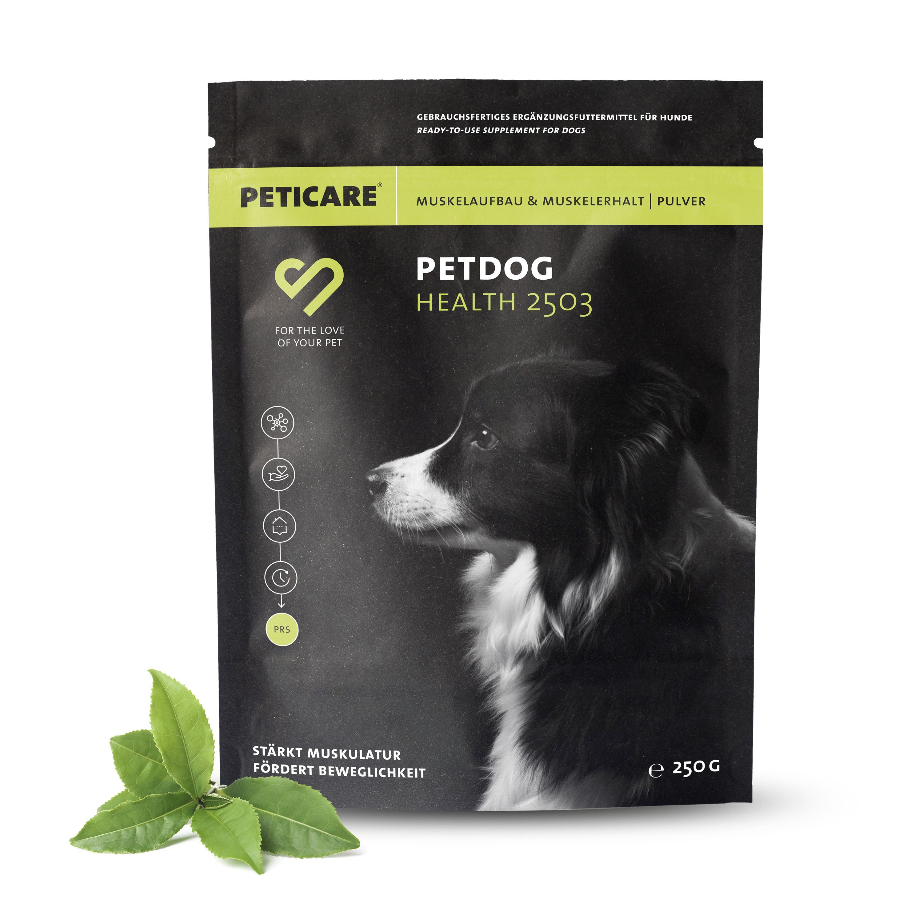 Peticare Muskulatur Pulver für Hunde, mit essenziellen Aminosäuren, Kollagen