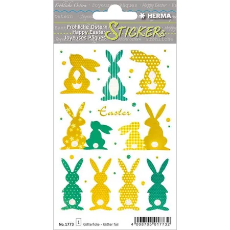 HERMA 1773 Ostersticker MAGIC Goldhasen