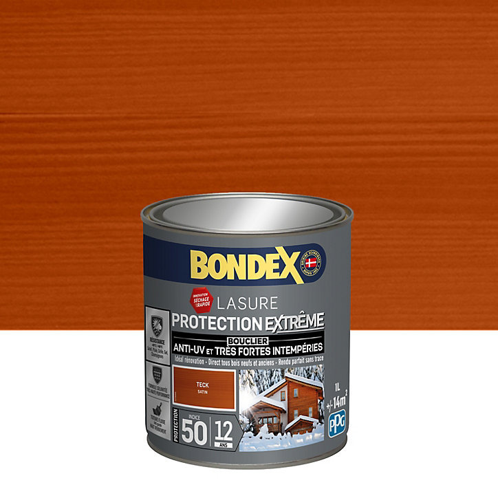 Lasure extérieure protection extrême Bondex 12 ans teck 1L
