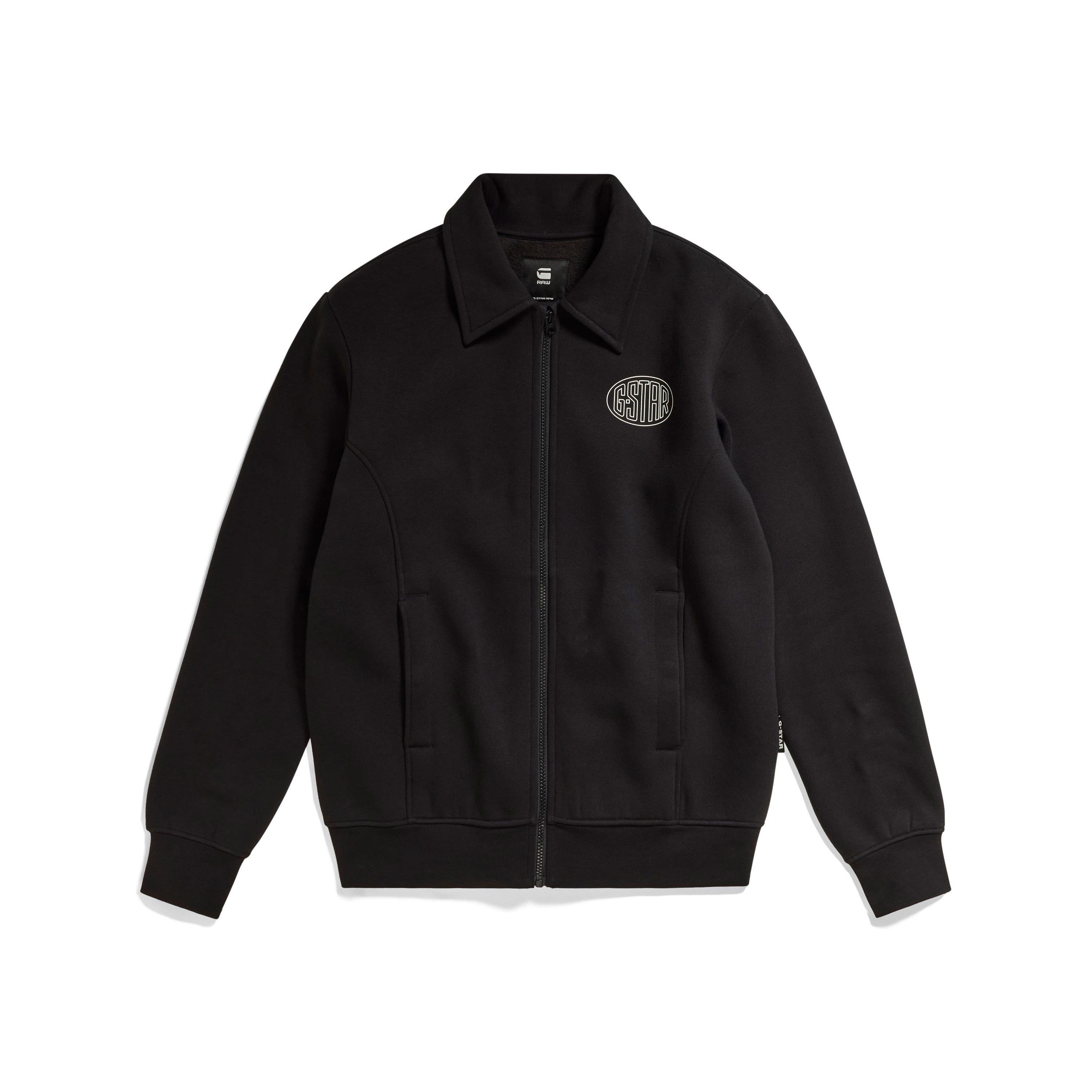 G Star Polo Collar Zip Thru Sweater