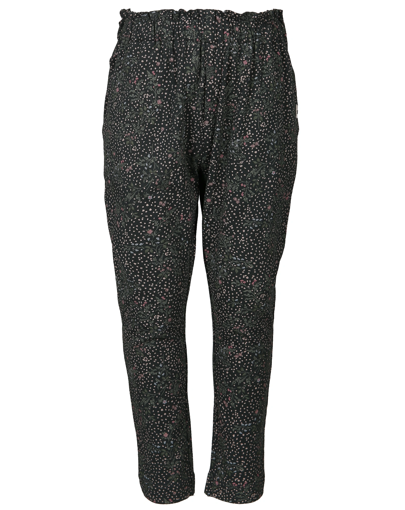 Stoffhose MALIKA FLOWERS in black coal