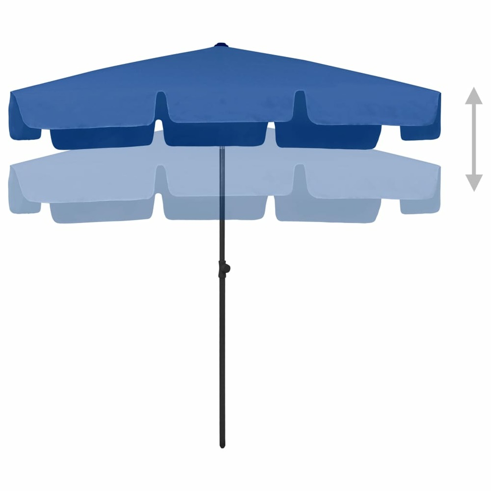 Parasol de plage 200 x 125 cm bleu