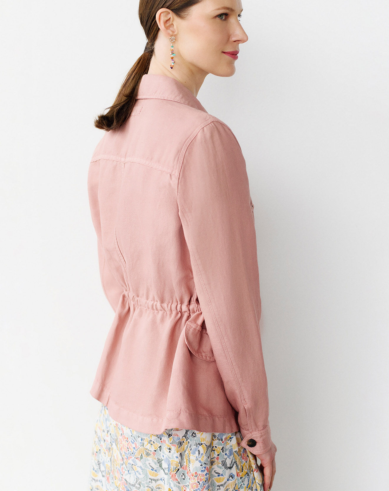 Caroll Veste saharienne en Lin & Coton Grace pêche