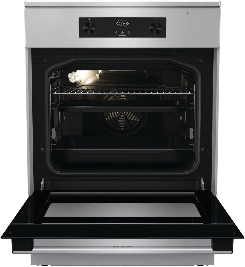 Gorenje GEIT6C60XPG Elektro Standherd mit Induktionskochfeld / 60 cm / 71 Liter/AirFry/Kindersicherung/GentleClose/AquaClean/BridgeZone/PowerBoost/edelstahl
