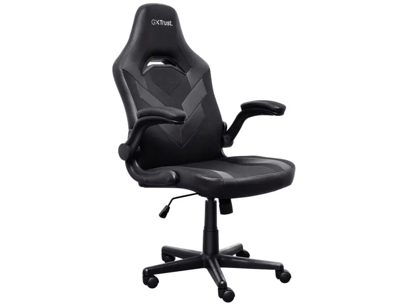 Trust GXT 703 RIYE - Spillestol - armstøtter - L-formet - vippe - drejeled - syntetisk læder, elastisk stof - sort
