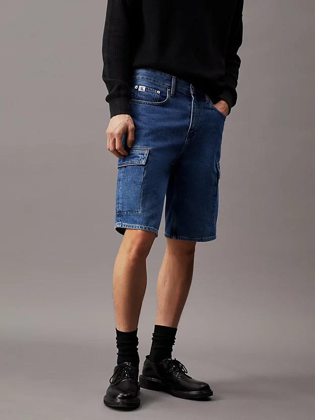 Shorts cargo jeans folgados estilo anos 90