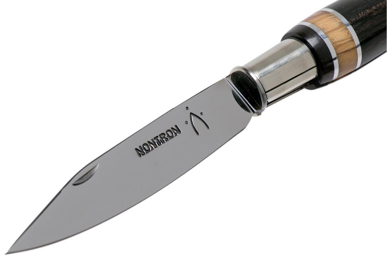Nontron No. 25 Nickel Silver Turning Ferrule, Marquetry Ebony Olivewood, ball shape NN25BOEBOL zakmes