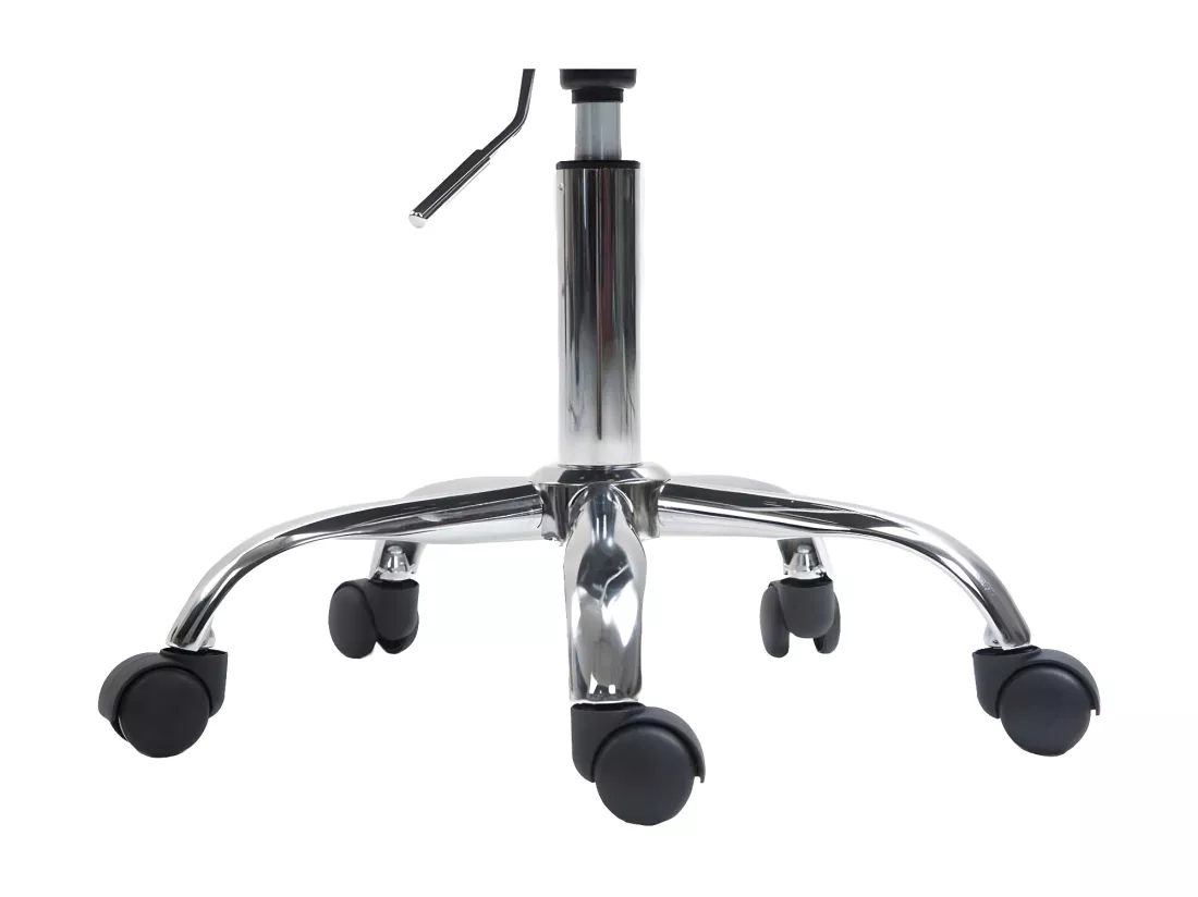 Chaise de bureau - Similicuir & Métal chromé - Crème - Lucy