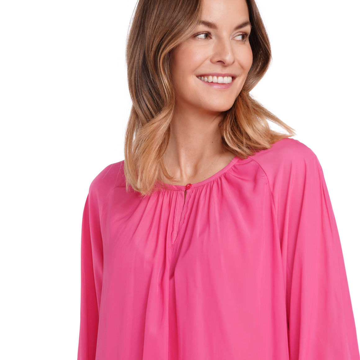 Gina Benotti Damen Bluse in Unifarben pink