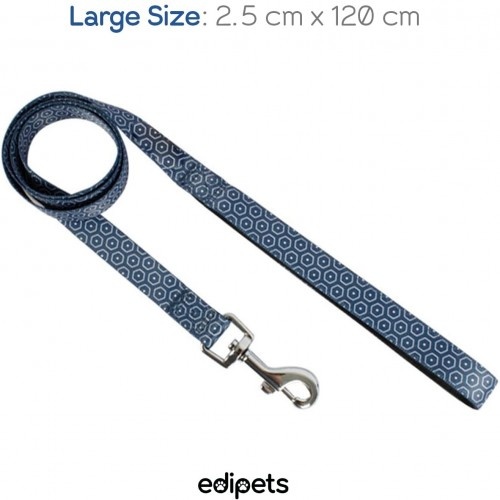 Guia de treinamento Edipets azul com estampa para cães