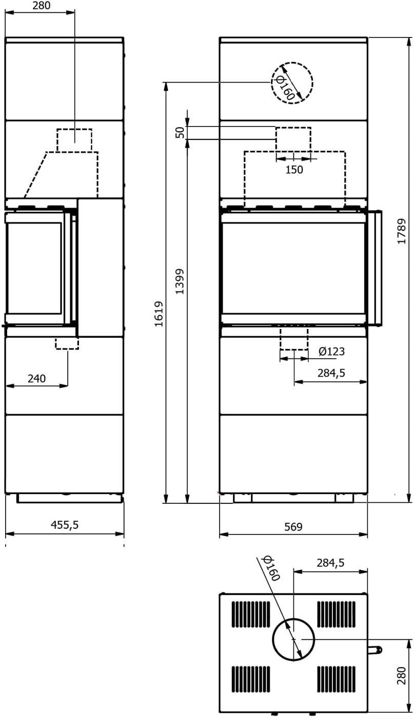 Wamsler G001146181 Modulo 57/180 U Kaminbausatz Weiß/A+