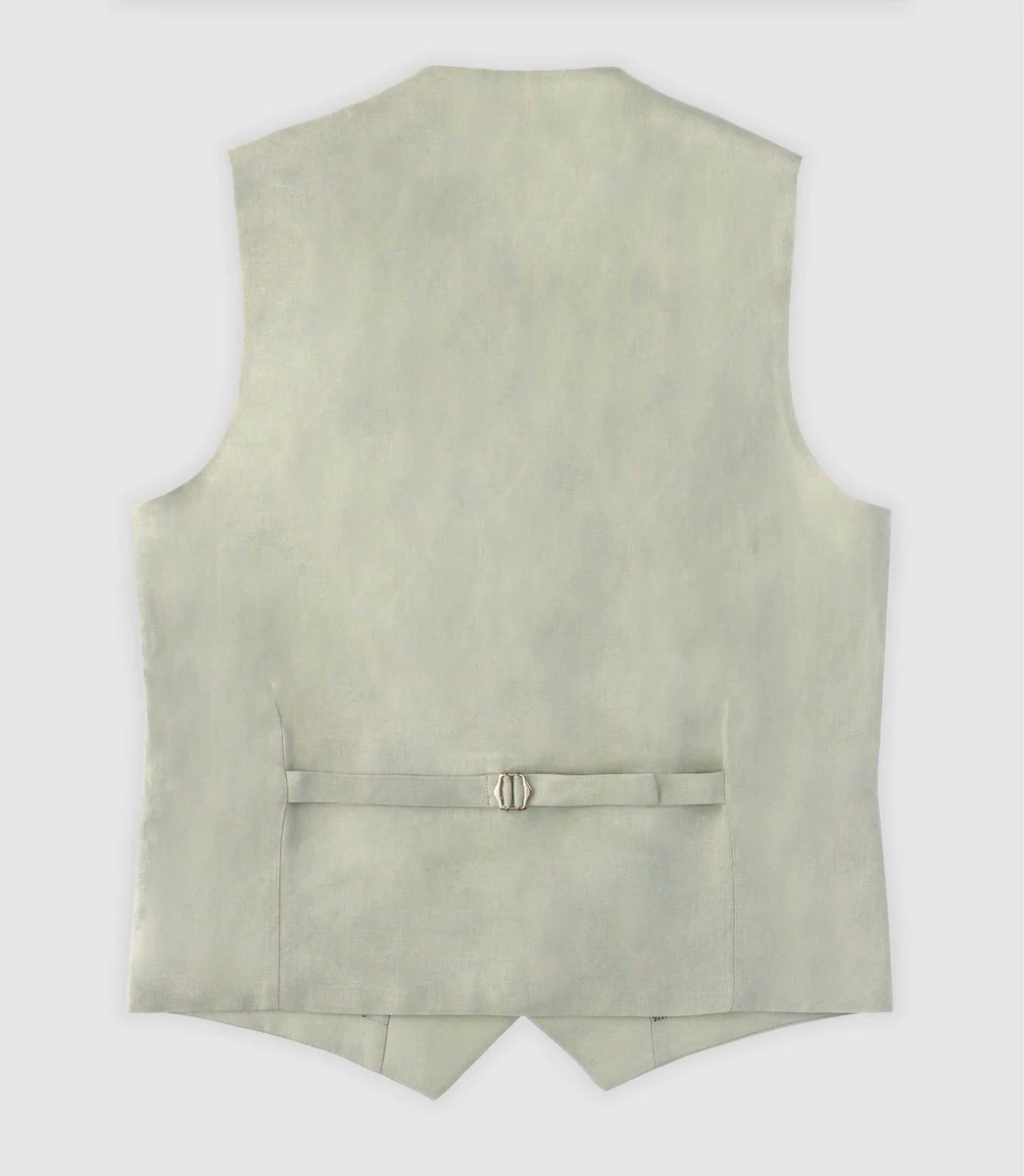Gilet ville 100% lin vert eau