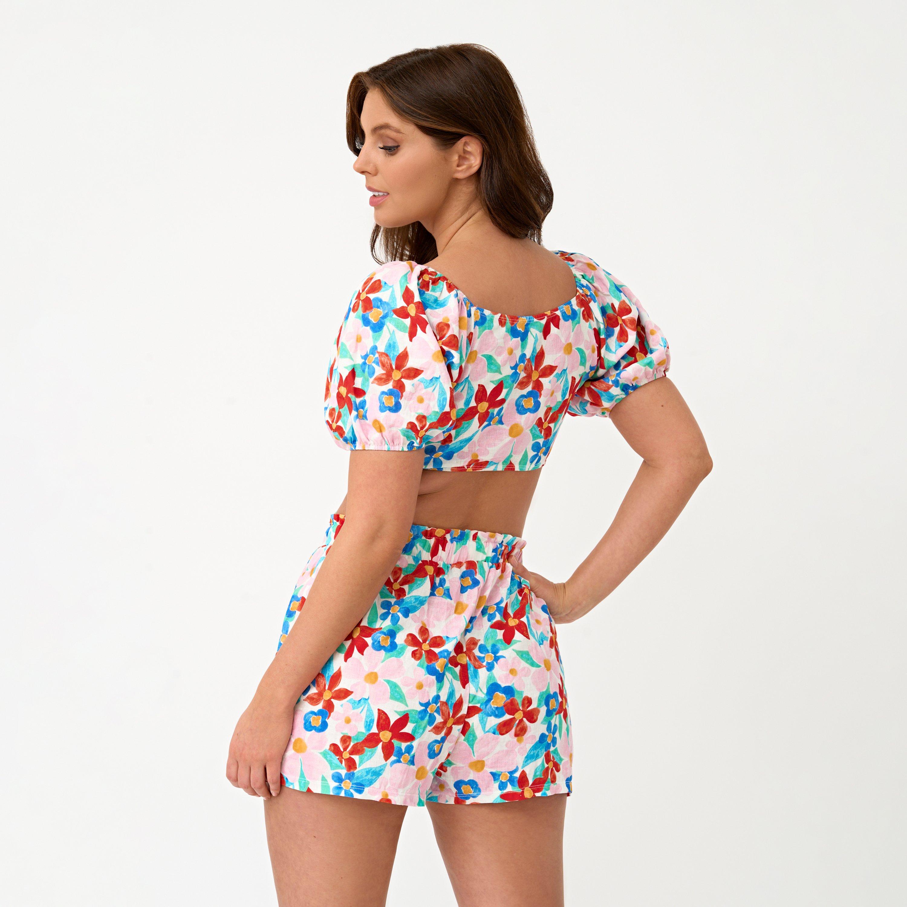 Be You Ladies Beach Paperbag Short Co ord
