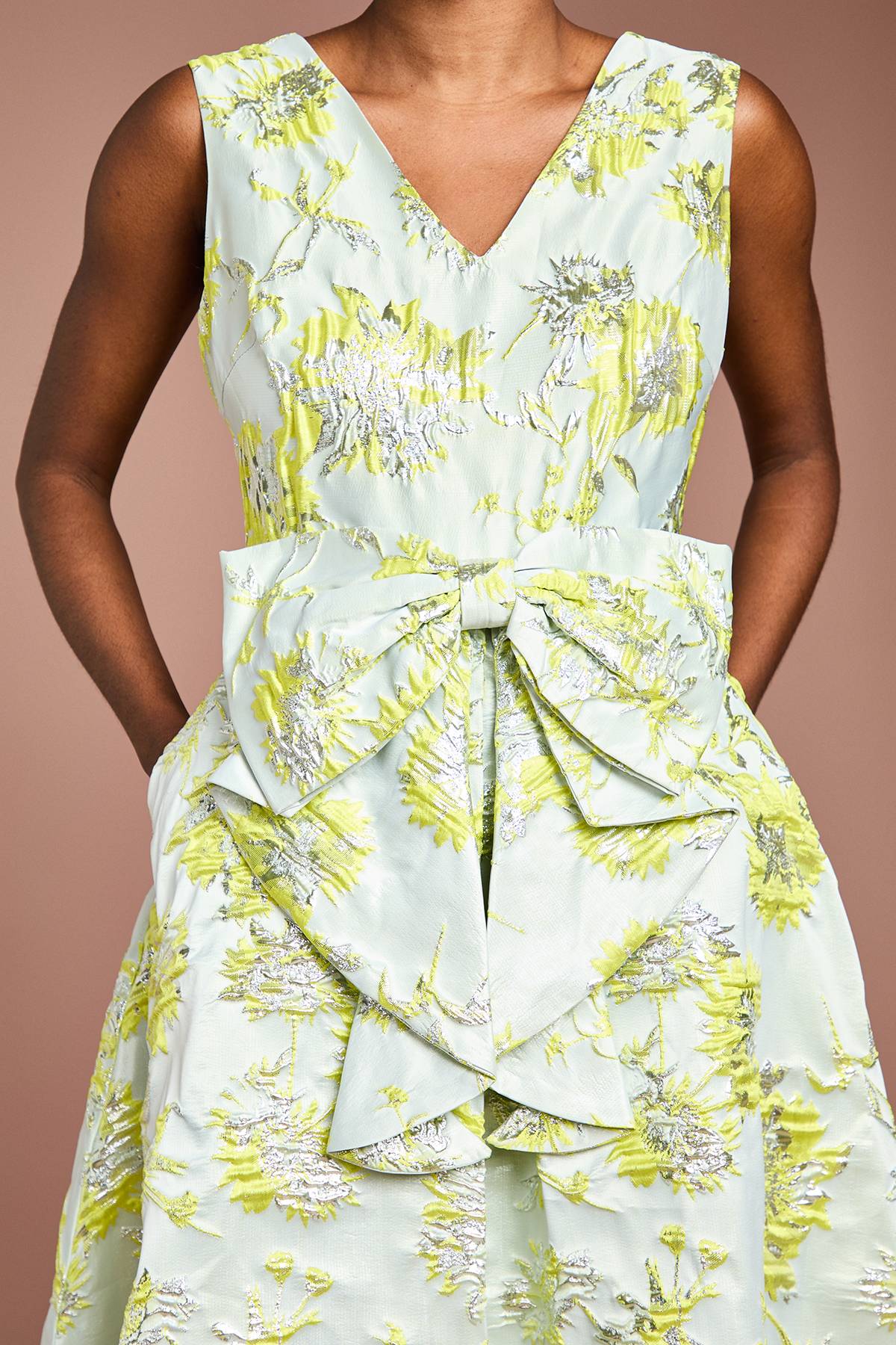 Coast Robe Mi-longue Jacquard à Nœud Devant
