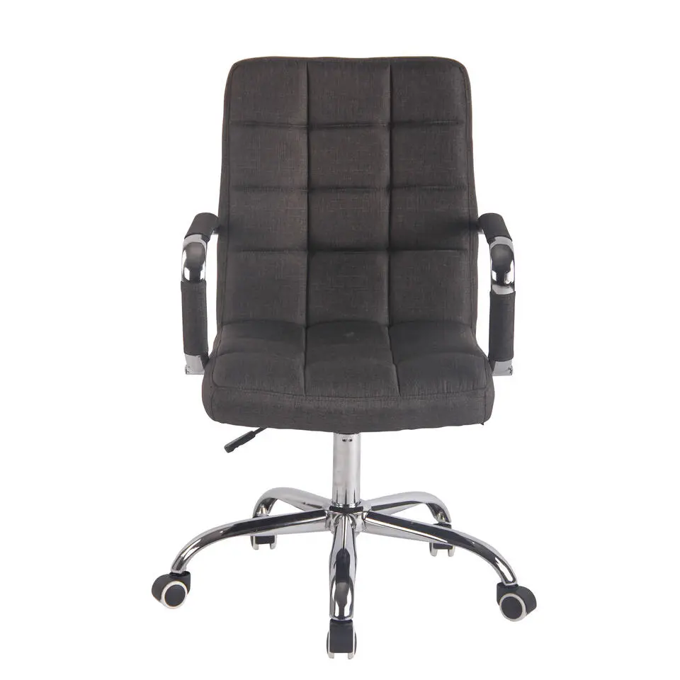 CLP Bureaustoel Deli chroom Frame - Stof - donkergrijs