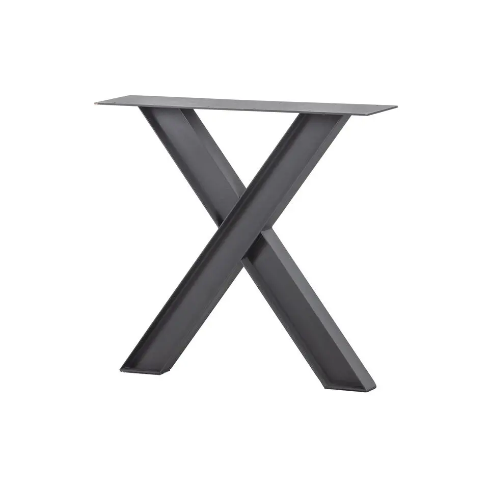 WOOOD Tablo Industrial X-poot 1 stuks - Metaal - Zwart - 72x79x10