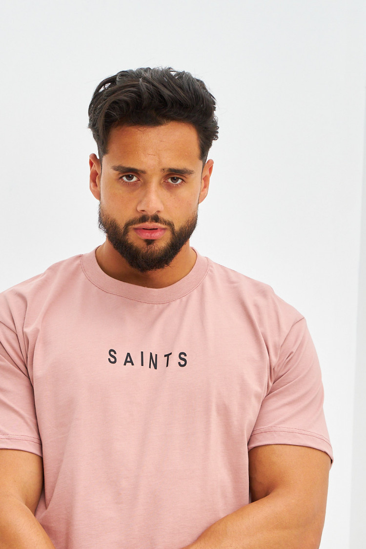 T-shirt basique oversize floqué SAINTS vieux rose