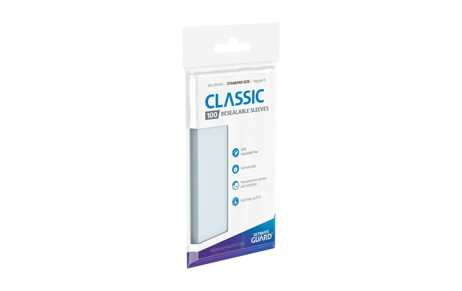 Kartenhülle Classic Resealable Sleeves Transparent 100Wiederverschliessbare Hüllen für Karten der Standardgrösse