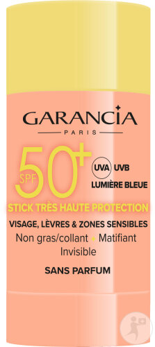 Garancia Stick Solaire Invisible IP50+ Visage Lèvres Zones Sensibles 15g