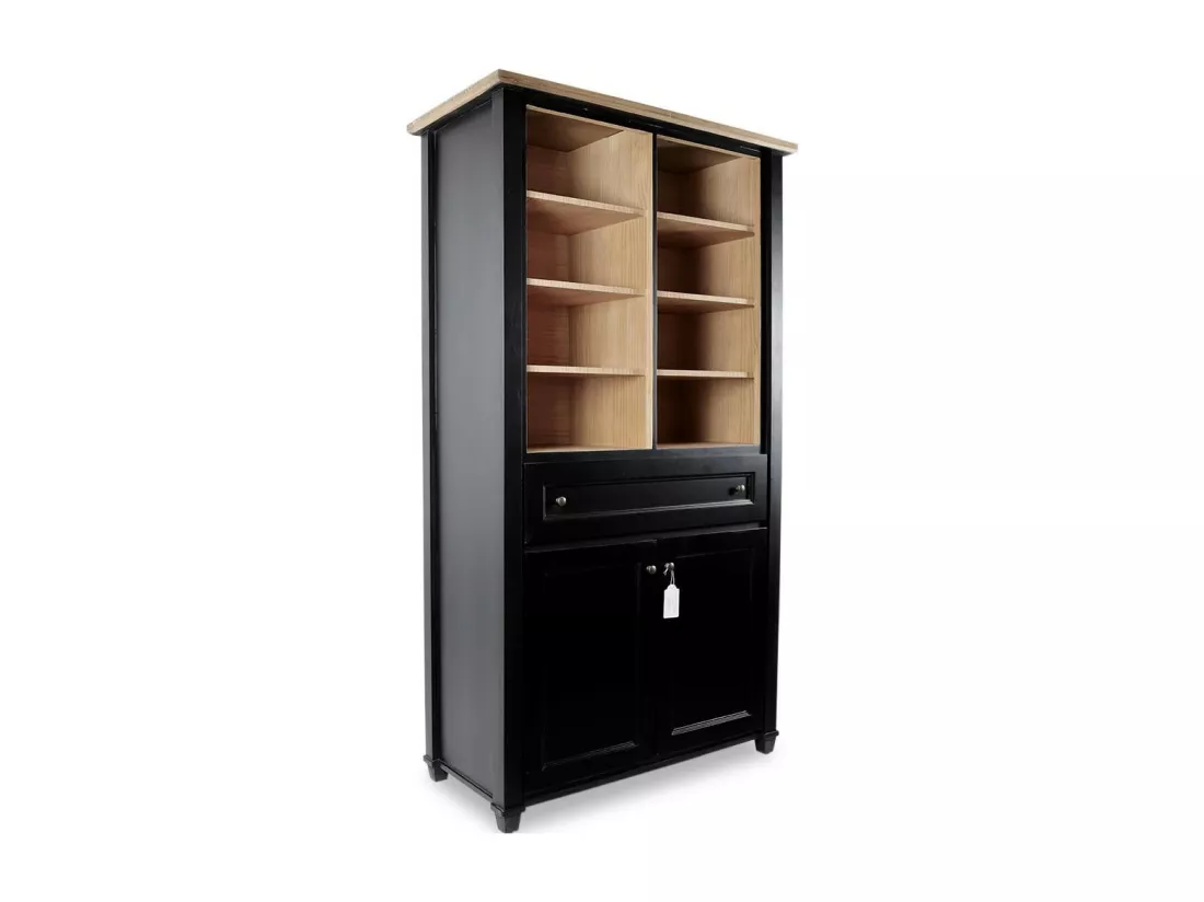 Vaisselier 1 tiroir Bois-MDF Noir - Idéline Décoration d'Autrefois
